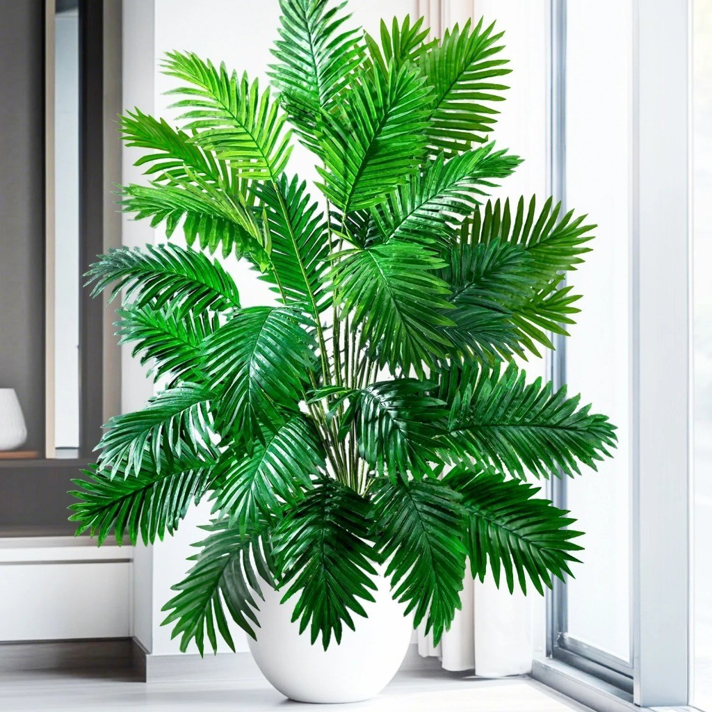 Folhas Planta Artificial Palmeira Areca Real Ao Toque 24 ou 48 Folhas Decoração Casa Escritorio em Oferta na Shopee