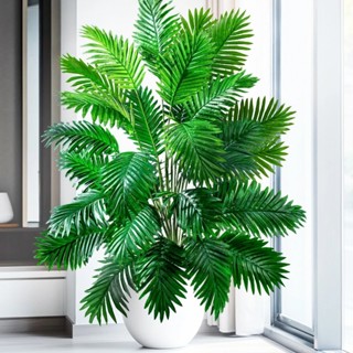 Folhas Planta Artificial Palmeira Areca Real Ao Toque 24 ou 48 Folhas Decoração Casa Escritorio em Oferta na Shopee