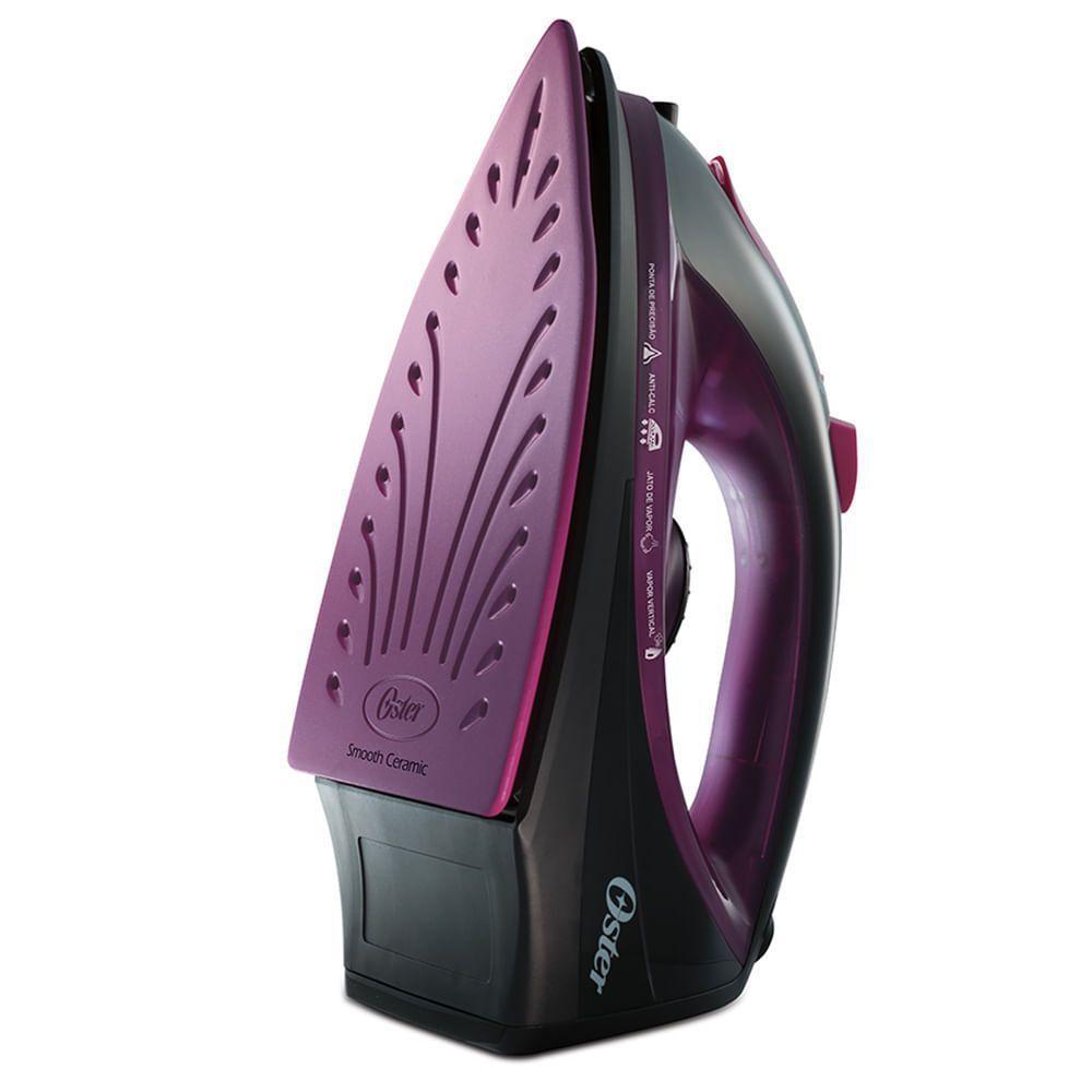Ferro De Passar A Vapor Oster Cerâmica Preto E Roxo 220V em Oferta na Shopee