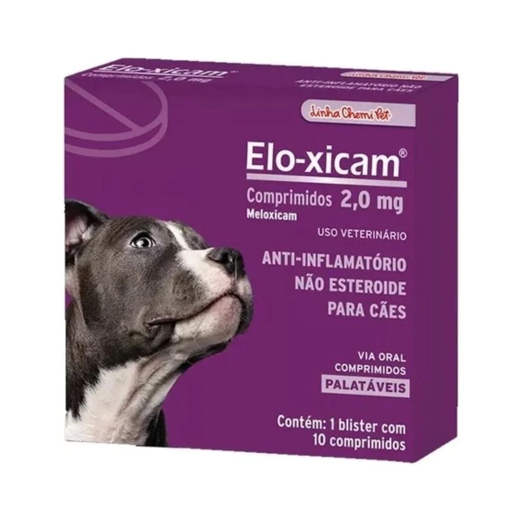 Elo-xicam 2,0mg Com 10 Comp. Palatáveis Para Cães - Chemitec em Oferta na Shopee