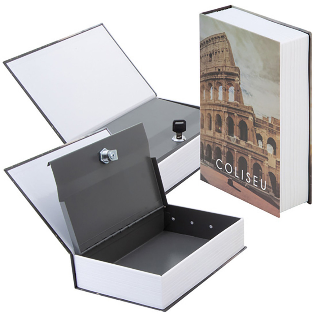 Cofre Livro Camuflado Com Chave Porta Joias Formato De Livro Discreto