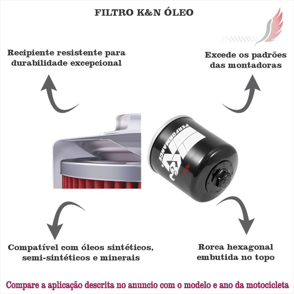 Filtro Óleo Kn K&n Yamaha Midnight Star Tracer 700 900 Tenere 700 T-max Yzf-r1 Yzf-r3 Yzf-r6 Yzf-r7 · foto 2