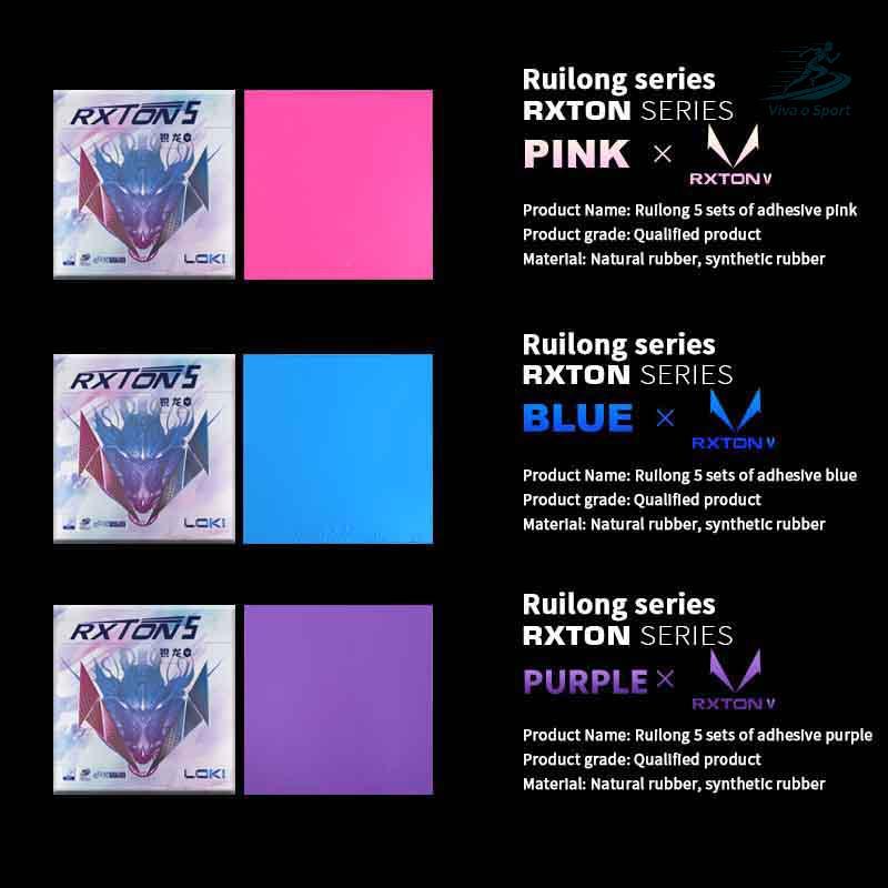 Viva o Sport Borracha De Tênis De Mesa De Alta Elasticidade De 3 Cores Para Raet Stiy Pimples-in Pingue-Pongue Rosa/Azul