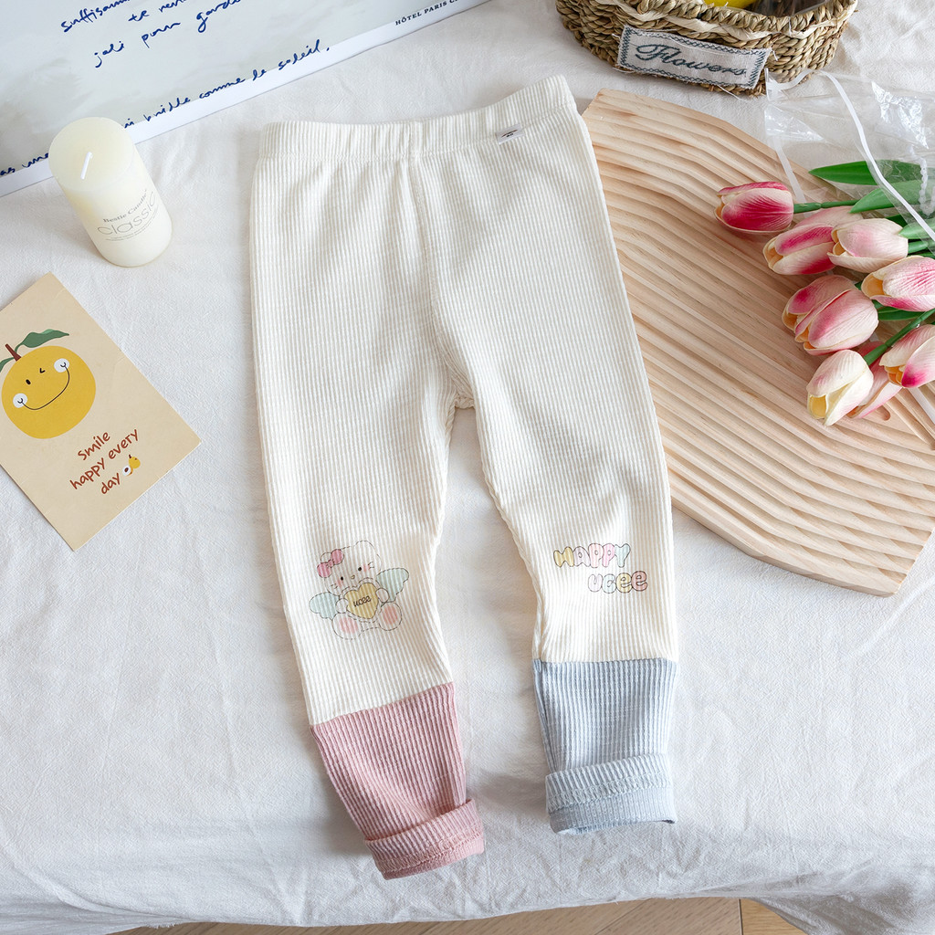 Meninas novo estilo primavera outono Leggings médio pequeno crianças moda bonito dos desenhos animados impresso calças d