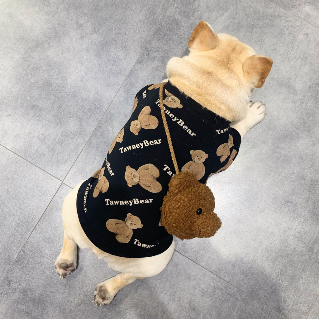 Cão de estimação primavera outono moletom pequeno cão de tamanho médio Teddy Bichon Pug Corgi gato com mochila roupas de