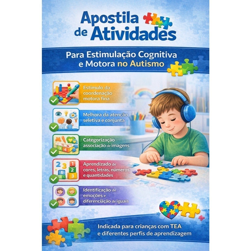 Apostila de Desenvolvimento Infantil para TEA – Treino Cognitivo e Motor