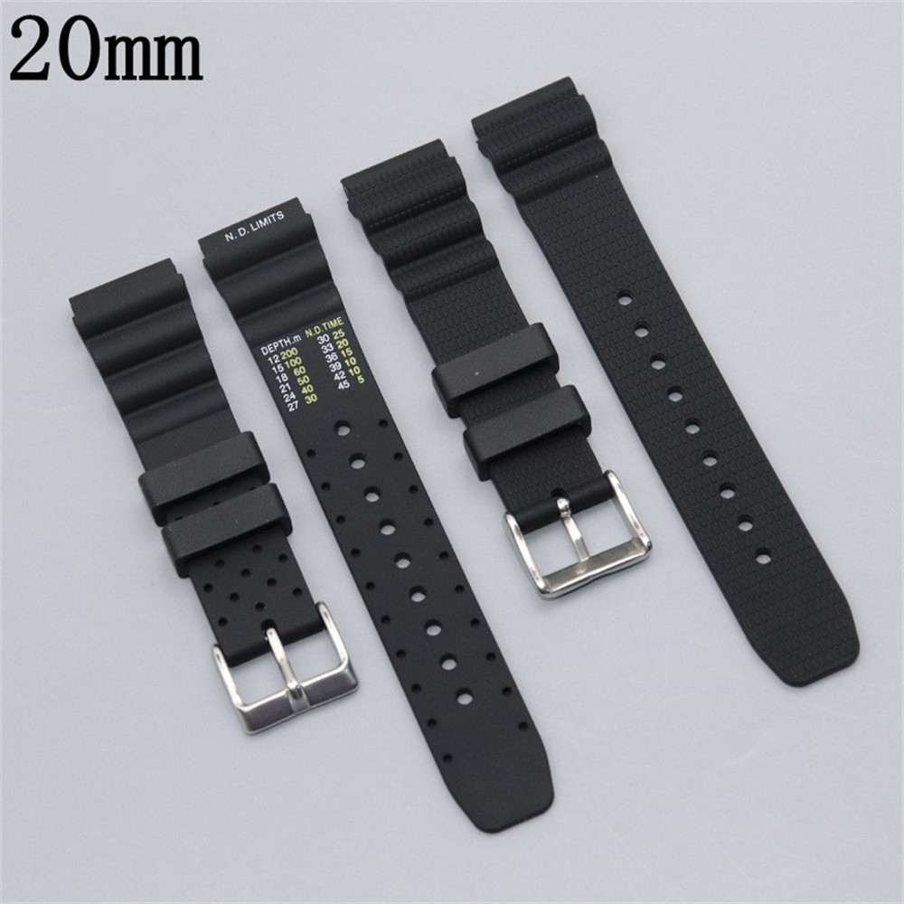 Pulseira De silicone De 20mm 22mm 24mm Para Seiko Mergulhador Com Anel De Aço Acessórios De — imagem 2 de 2
