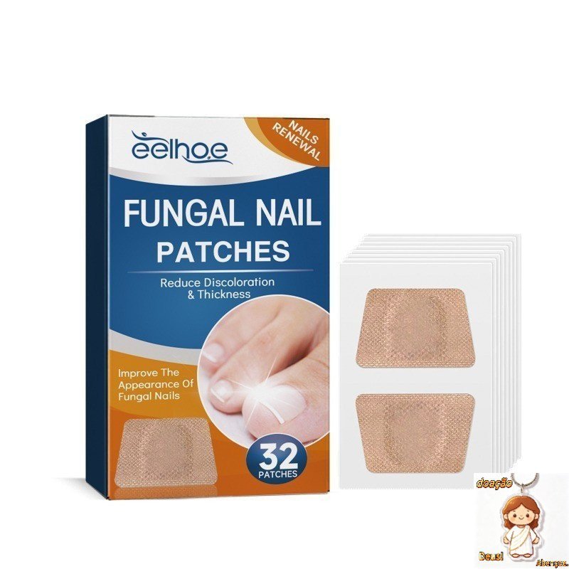 Um adesivo utilizado para a onicomicose dos pés e que possui propriedades antibacterianas