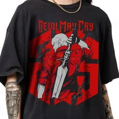Camiseta Unisex Estampa Personagem Devil May Cry Moderna Confortável Estilosa Moda Feminina Casual