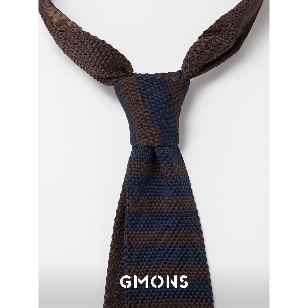 Giyomon masculino café cor listras moda tendência gravata de malha Casual negócios Formal Wear noivo gravata de casament