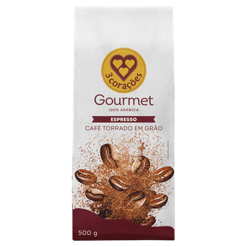 Café Torrado em Grãos Espresso 100% Arábica Gourmet 3 Corações