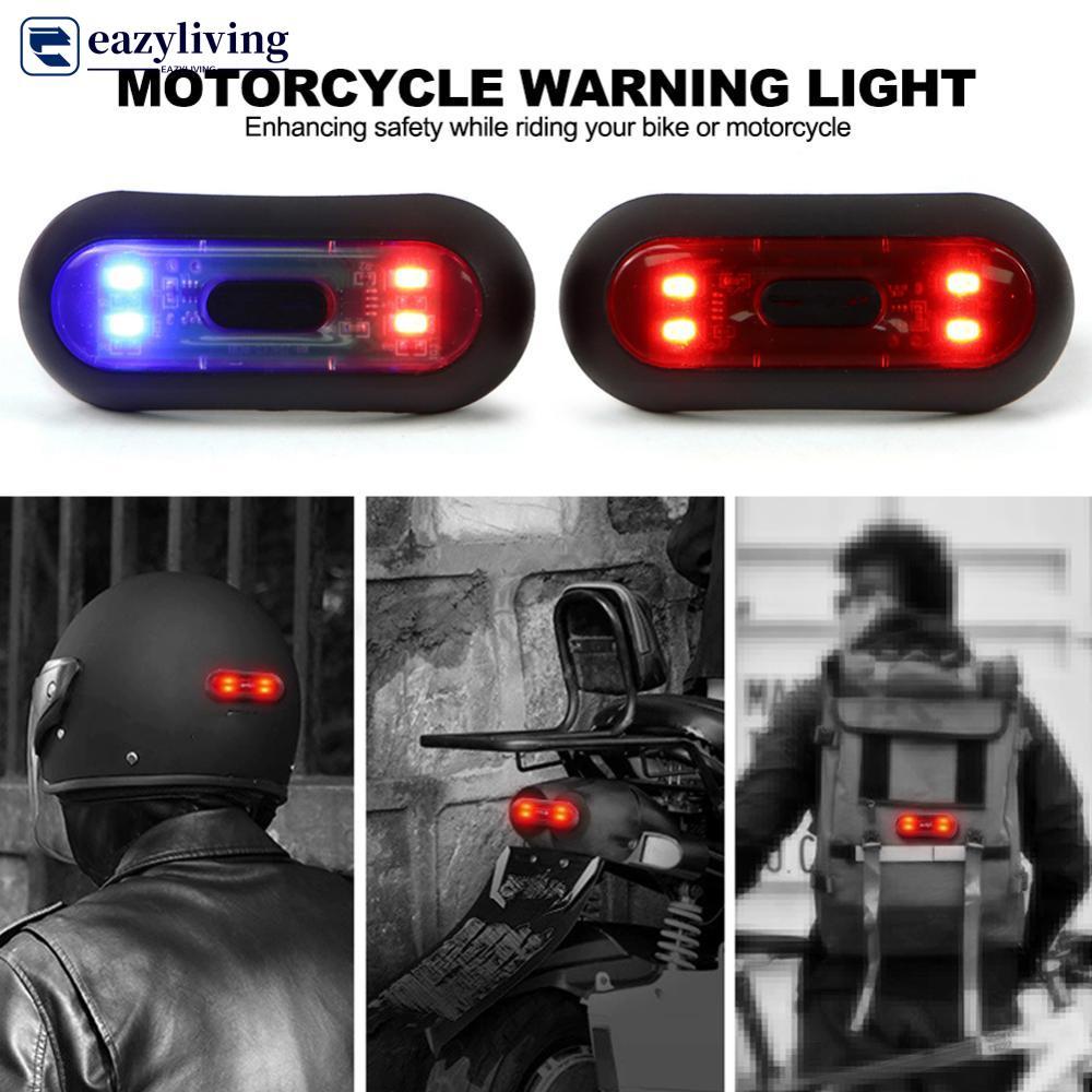 EAZYLIVING Capacete Da Motocicleta Luz Led Recarregável Segurança Lanterna Traseira Bicicleta Motocicletas Acessórios US