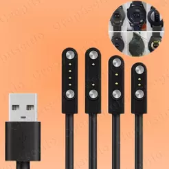 Carregador Magnético Universal De Relógio Inteligente 2 Pinos 4 Pinos USB Para P70 P80 W26 Ls05