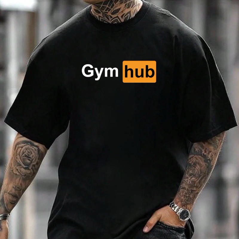 Camiseta Oversized Gym Hub Musculação - Streetwear Gringa Aesthetic Academia Treino Algodão Confortavel Unissex