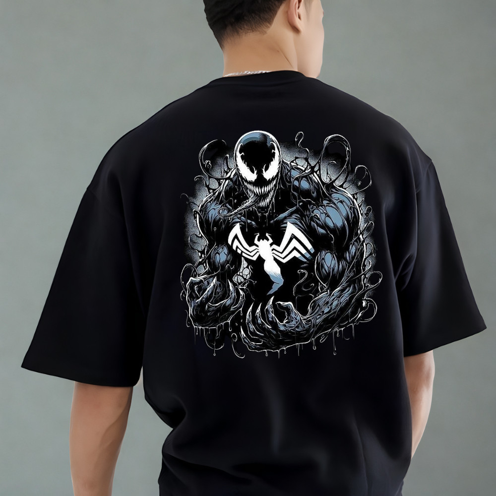 Camisa Oversized Confortavel 100% Algodão Estampada Venom Camiseta Streetwear Larga Musculação E Academia Lançamento 