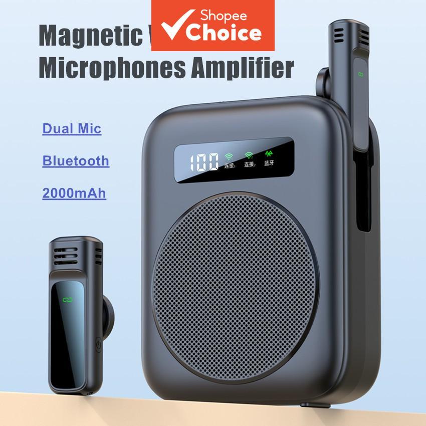 Amplificador de Voz Microfone de Lapela Sem Fio M10 com Bluetooth para Ensino Treinamento Vlog