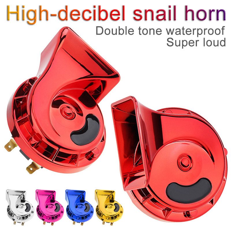 Kit Universal De Buzina De Caracol De Ar Para Carro , 2 Peças 118dB À Prova D'água , 12V , ABS , Tom Duplo