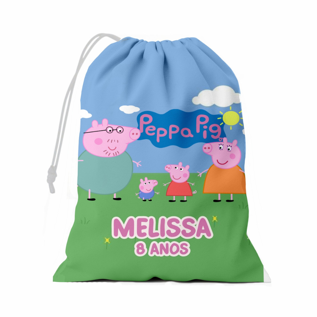 Sacolinha Surpresa 15x20 Peppa Pig Personalizada Lembrancinha para Festas e Aniversário