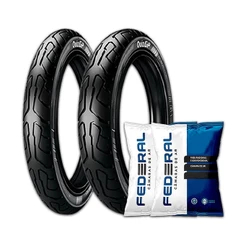 Kit Pneu Aro 18 Ira Qzgp 90/90-18 e 2.75-18 + 2 Câmaras Fan e Titan