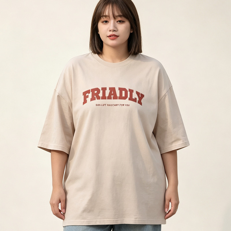 [Roupas femininas plus size] Camiseta Casual solta 150kg pode usar roupas femininas plus size gordura mm150kg camiseta a