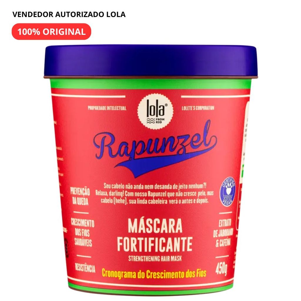 Lola Cosmetics Rapunzel - Máscara Fortificante Crescimento Dos Fios 450g
