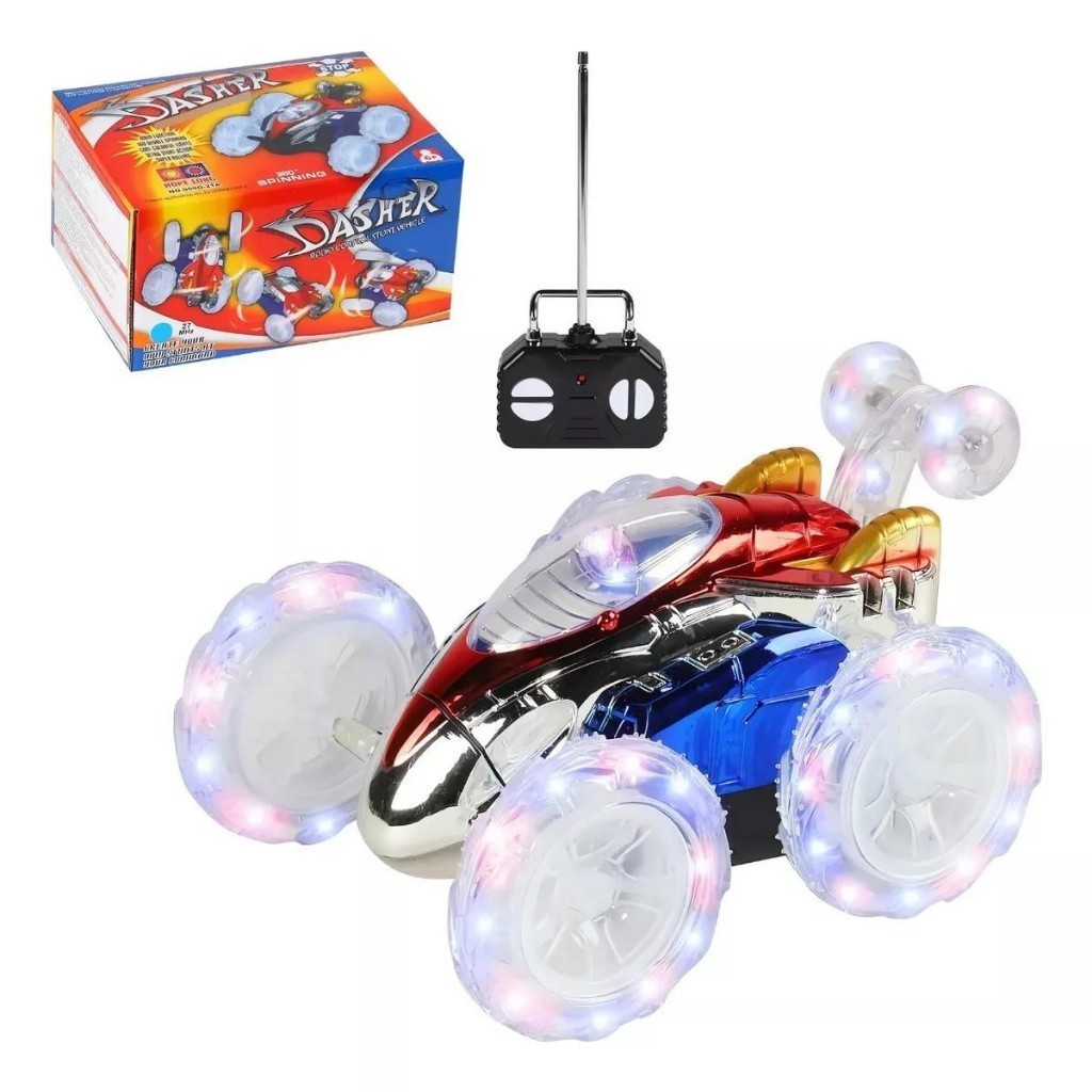 Carro Controle Remoto Maluco Gira 360º C/ Luz Led Brinquedo