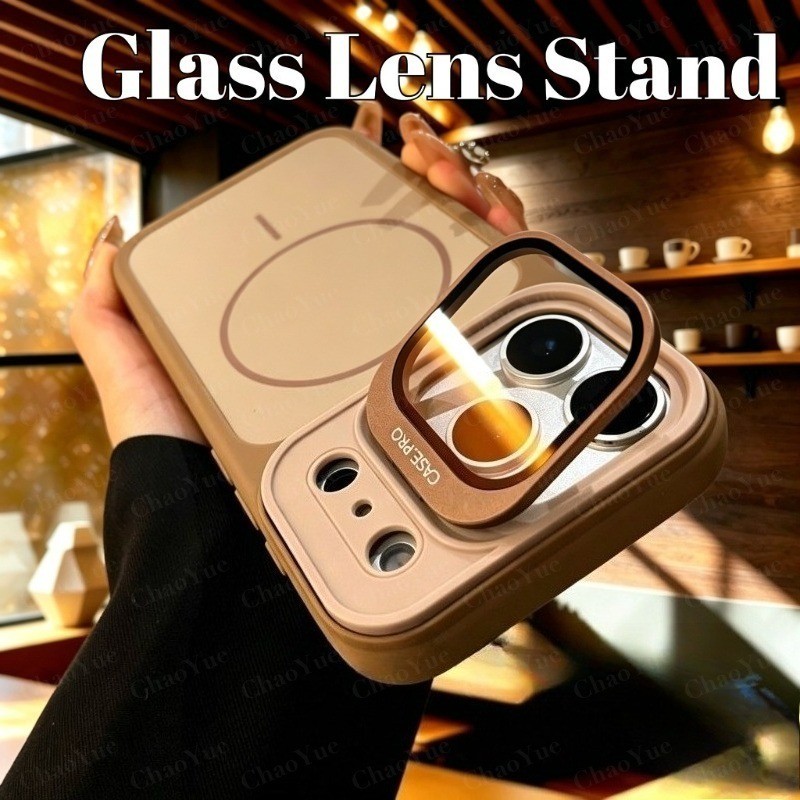 Capa De Telefone Magnética Fosca Para Montagem Em Câmera Compatível Com IPhone 17 16 13 14 15 Pro Max Plus Lente De Vidr