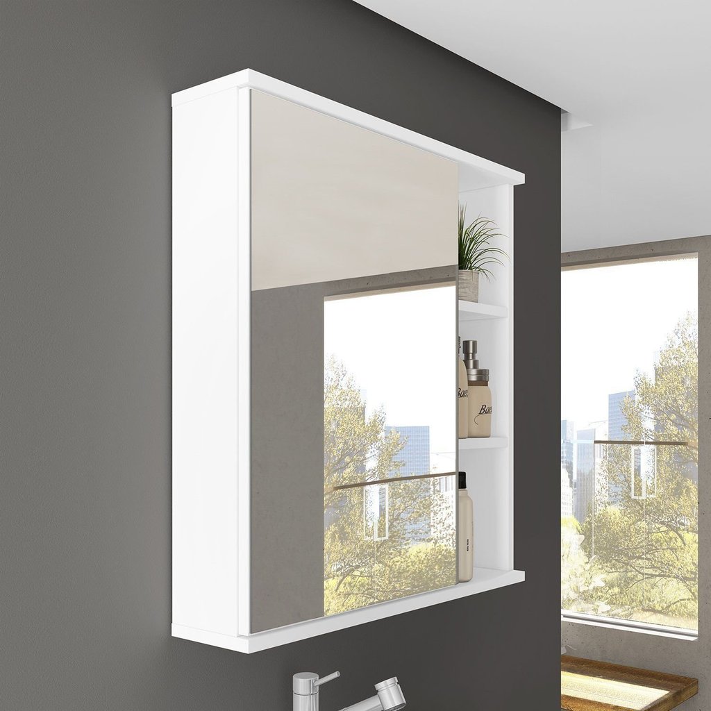 Espelheira para Banheiro 1 Porta Bia Branco