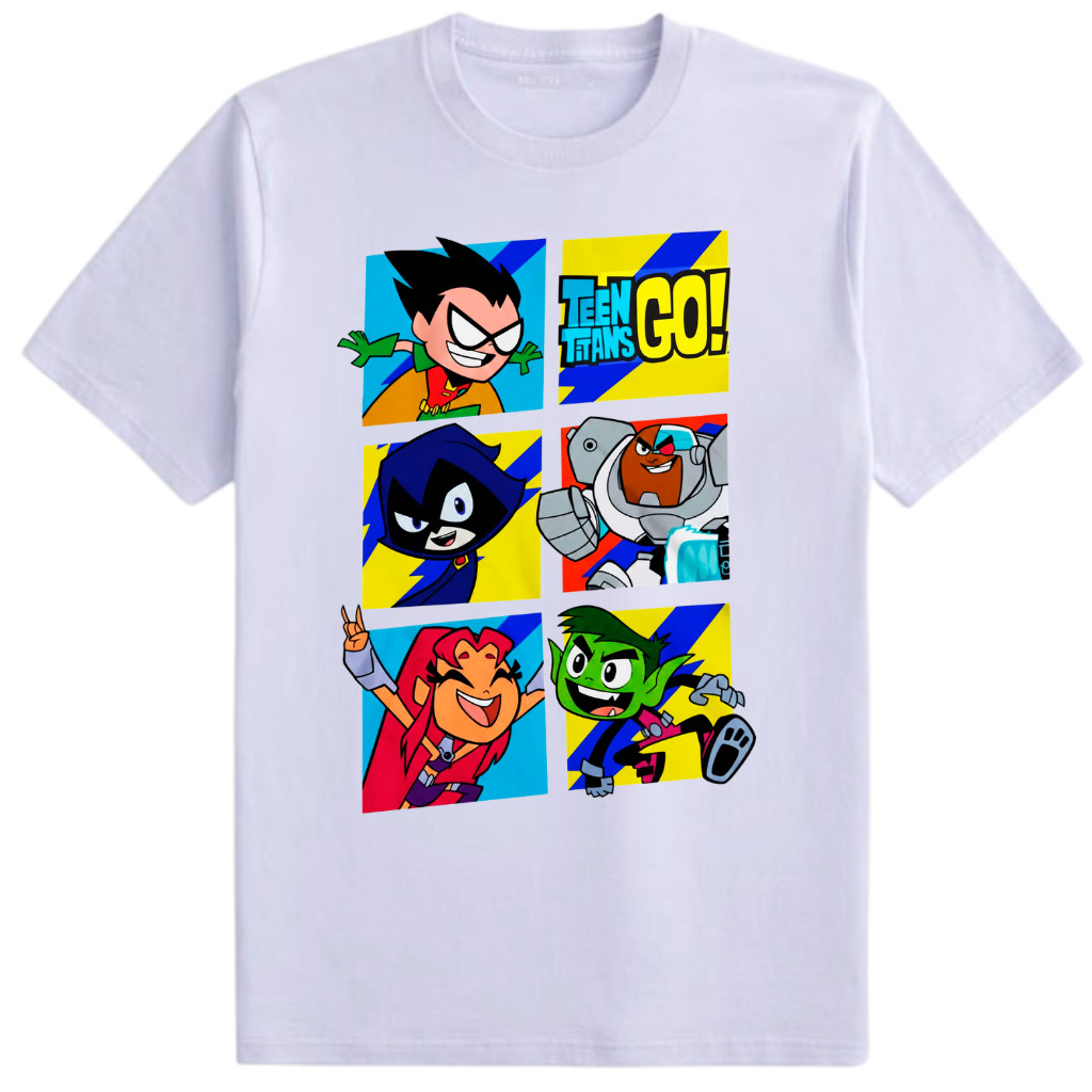 Camiseta Camisa Jovens Titãs Titans Robin Estelar Ciborgue Ravena personagens Estampada 100% Algodão