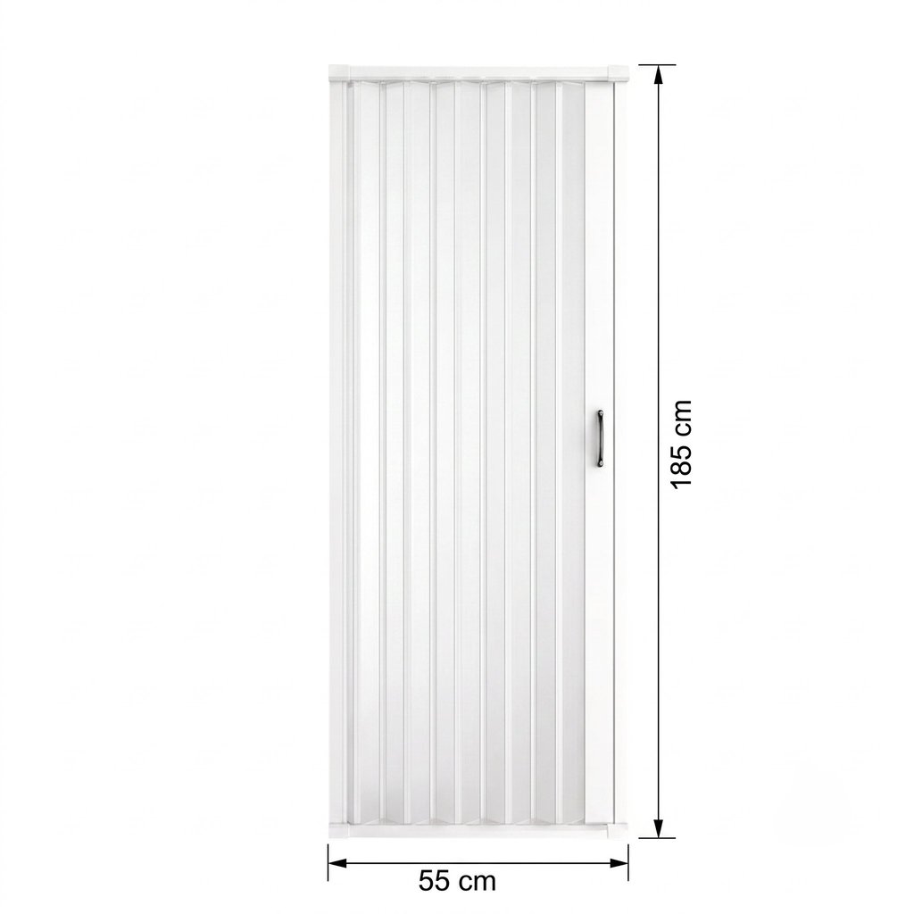 Box para Banheiro de PVC 185x55cm Sanfonado Frontal Bcf Branco Branco · foto 2