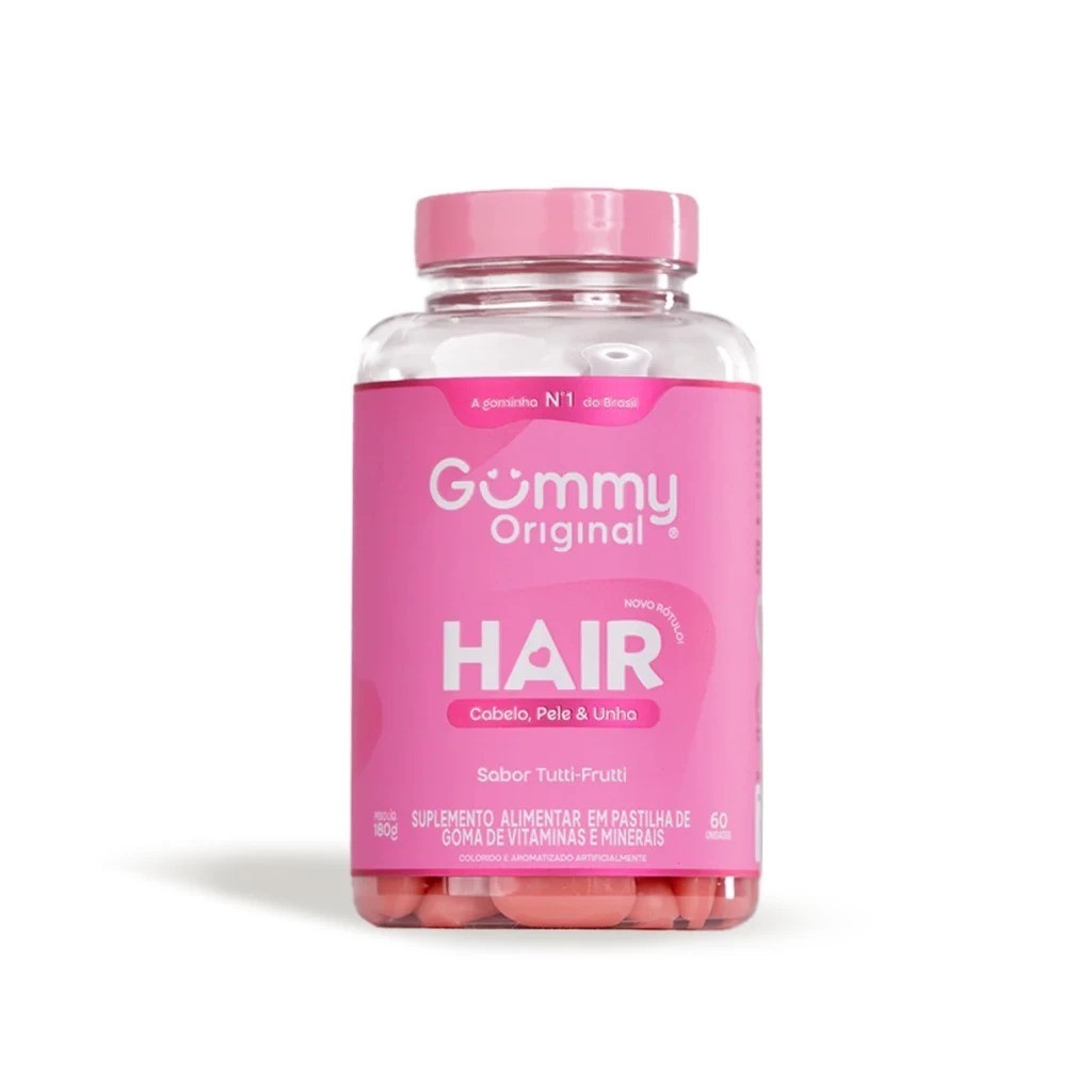 Gummy Original Hair Tutti-frutti Cabelo Pele Unhas 60 gomas