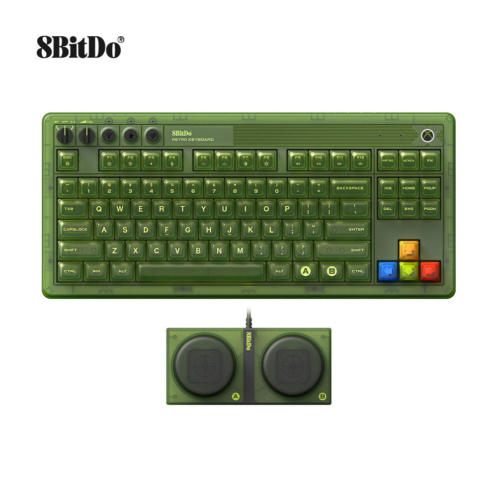 Teclado Mecânico 8BitDo Retro 87 , Luz De Fundo RGB Bluetooth/2.4G/USB-C De Jogo