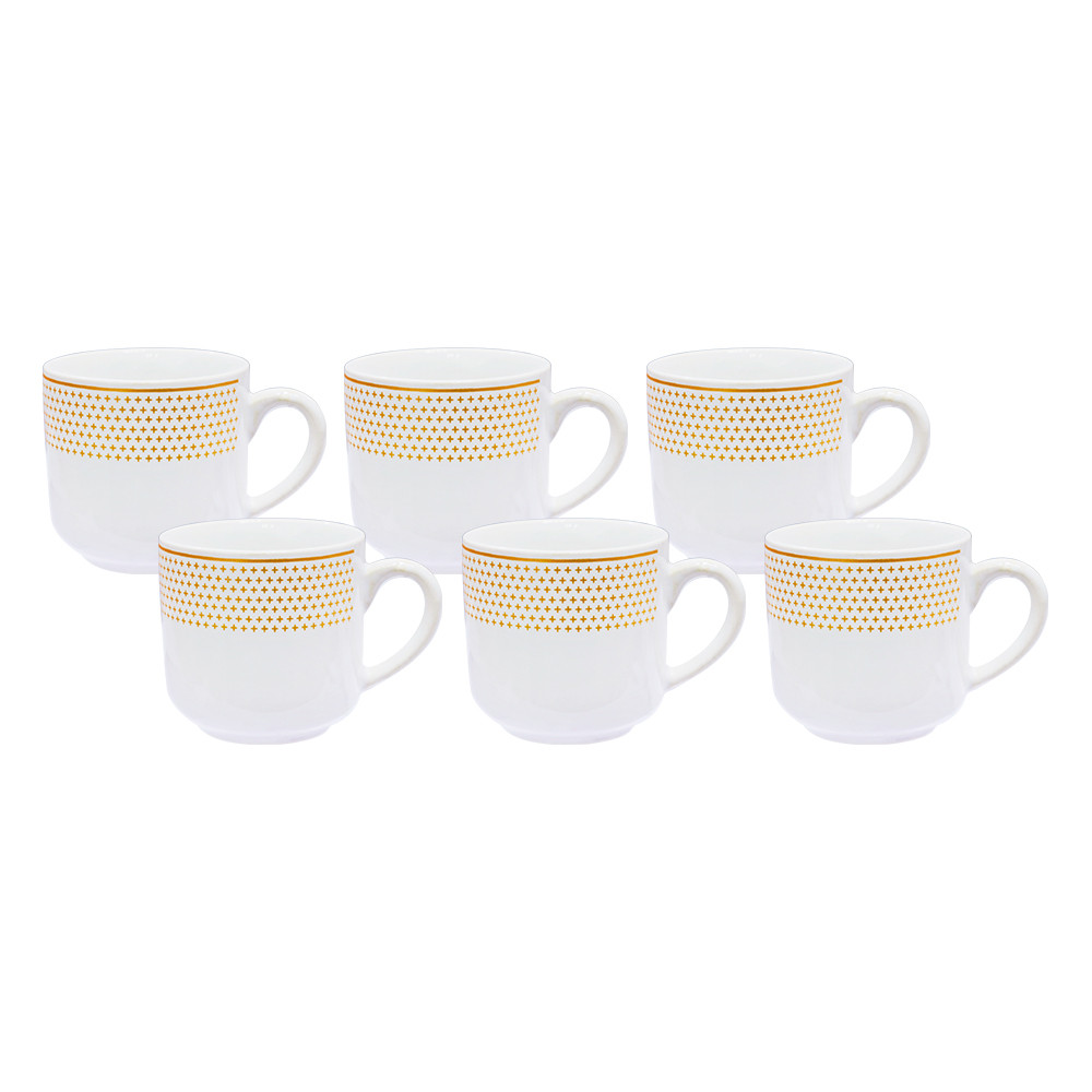 Imagem Jogo 6 Xícaras Para Café Cerâmica Margareth 120ml Hauskraft