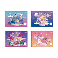 Caderno espiral capa dura meia pauta 40 folhas Spice Kids Feminino Tilibra