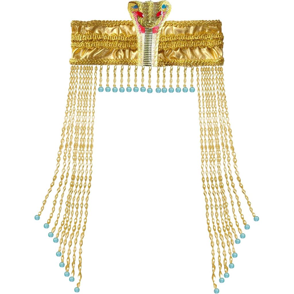 Acessório de Cabeça Cleópatra, Acessório de Cabeça Egípcio para Mulheres, Acessórios de Fantasia Egípcia, Tiara com Cont