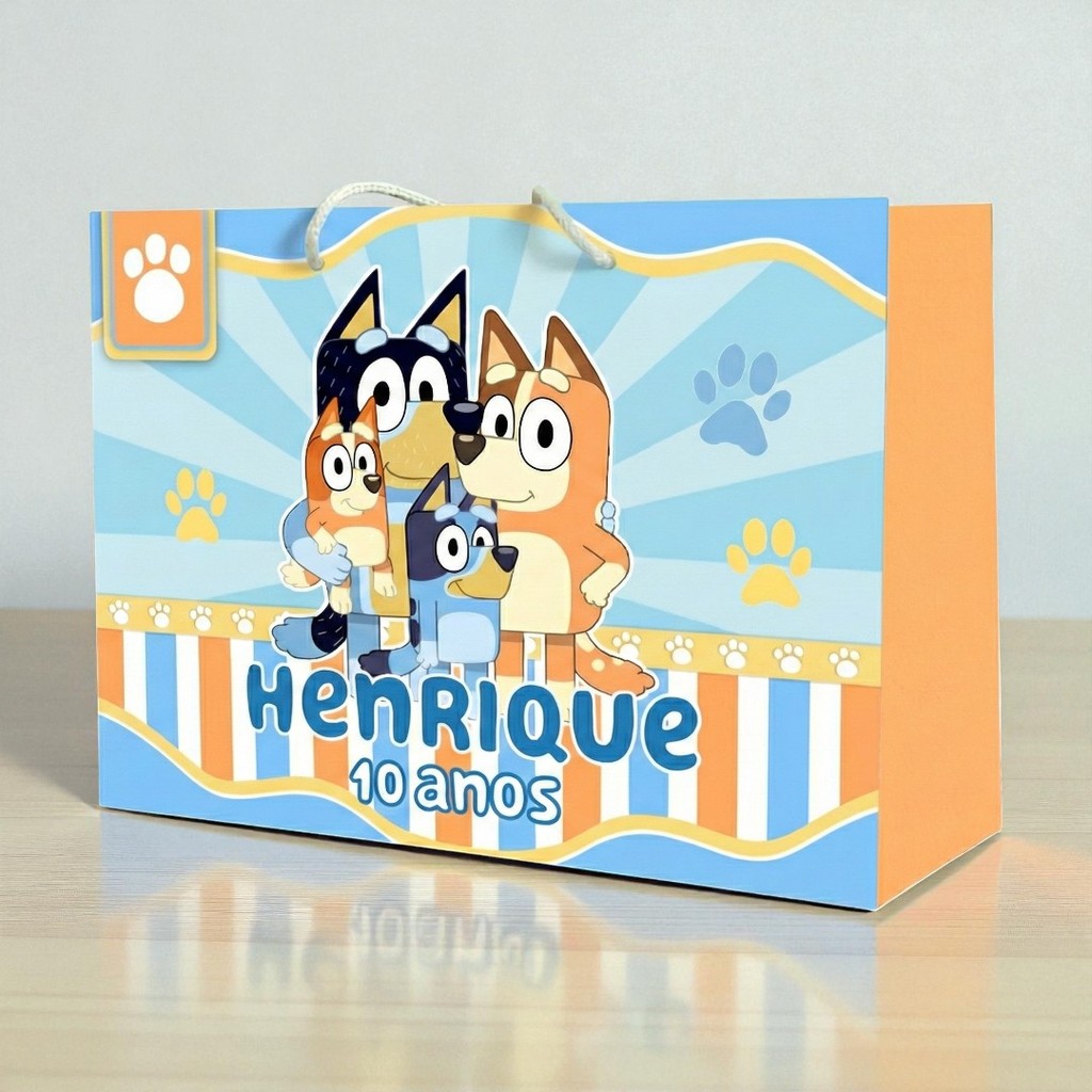 SACOLA BLUEY E PINGO Personalizado | Sacolinha | Lembrancinha | Mimos | Aniversário BLUEY E PINGO