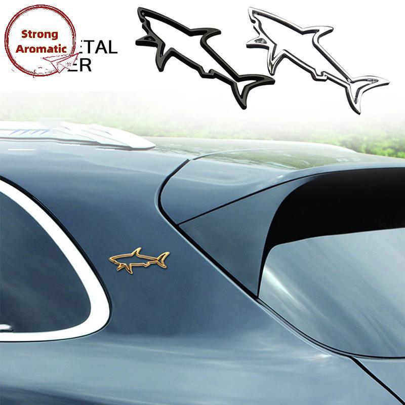 StrongArom 3D Metal Estilo Do Carro Stier Oco Peixe Tubarão Emblema Decalques Automóveis Motocicleta Computador Tampa De