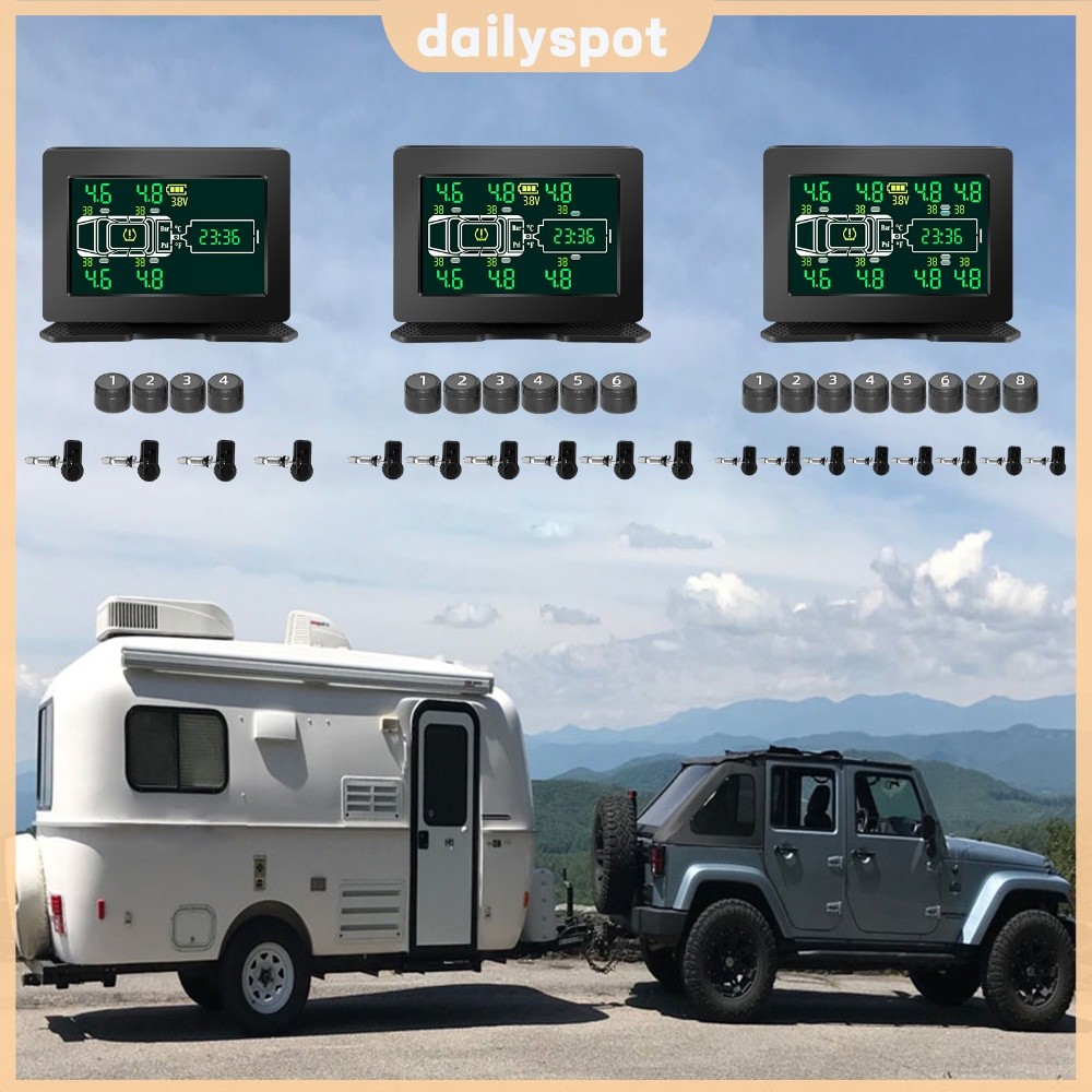 Sistema De Monitoramento De Pressão Dos Pneus Max 8.0 Bar Monitor De Temperatura IP67 À Prova D'água Para Carro RV SUV [