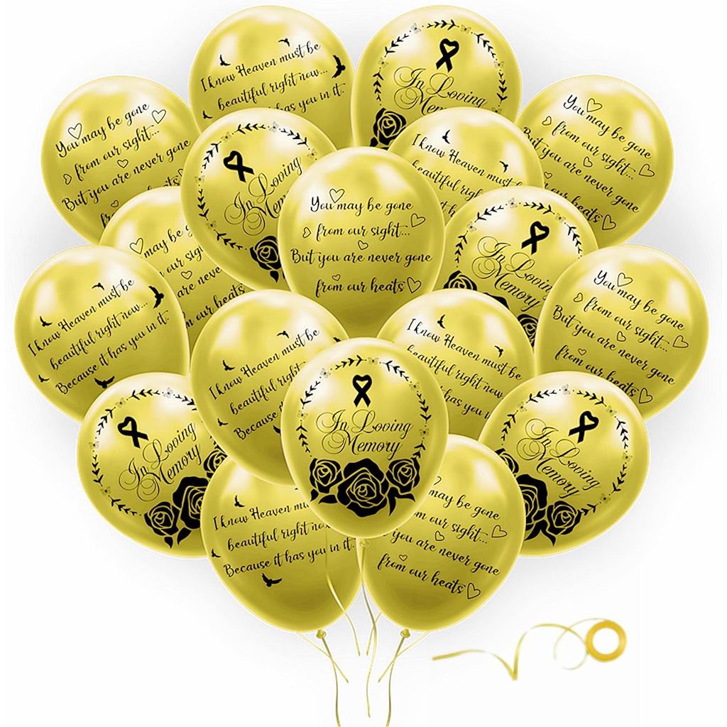 18 Balões de Látex para Luto e Memória, Balões de Homenagem Fúnebre para a Perda de Pai, Mãe, Ente Querido, Marido, Filh