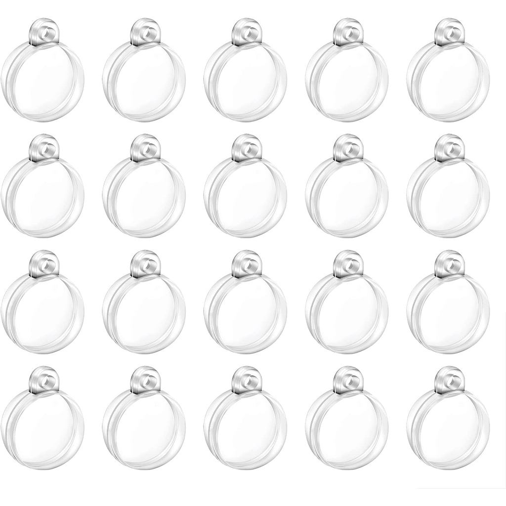 Bolas Decorativas Transparentes Preenchíveis Penta Angel 20 Peças, Bolas de Plástico Transparente para Pendurar na Árvor