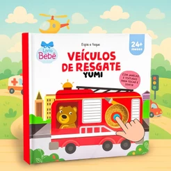 Livro Infantil Sensorial Toque e Sinta Veículos de Resgate - Com Janelas e Texturas Colecionável