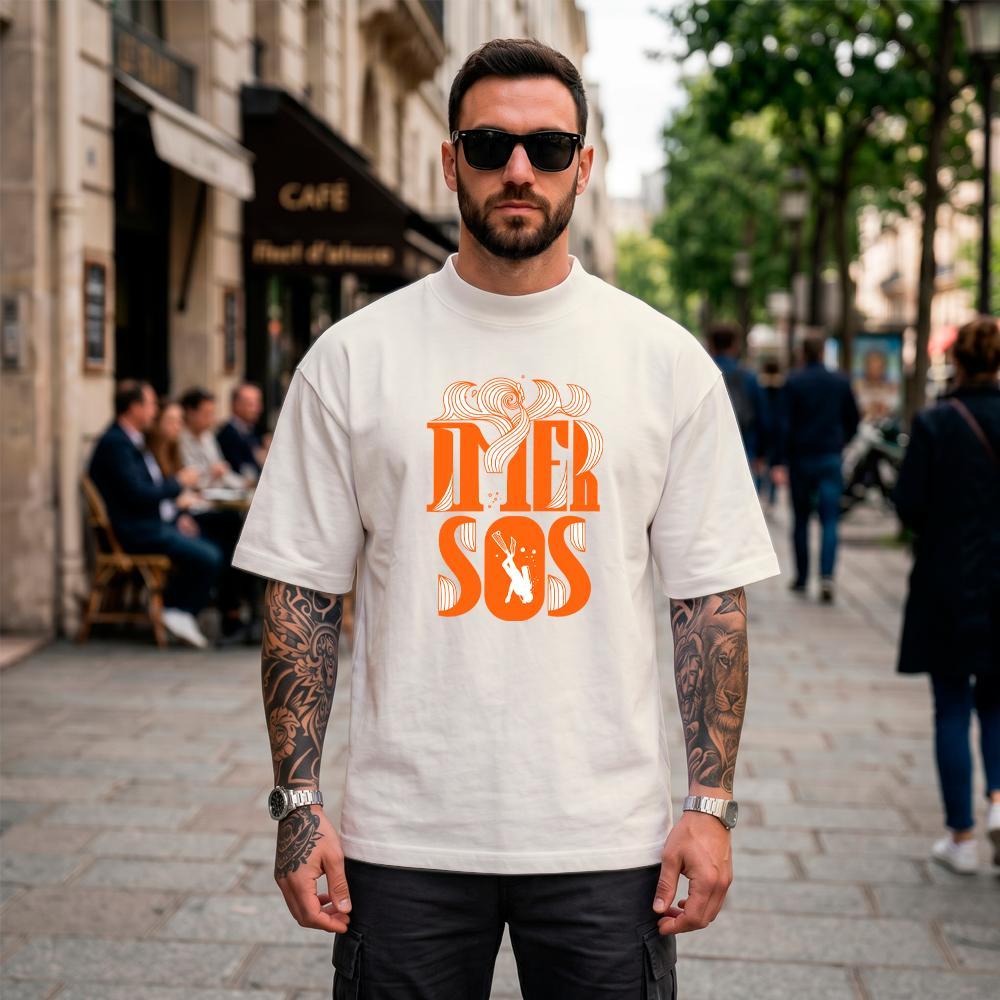 Camiseta Oversized Suedine Masculina Estampada Imersos Cristã Streetwear Novidade
