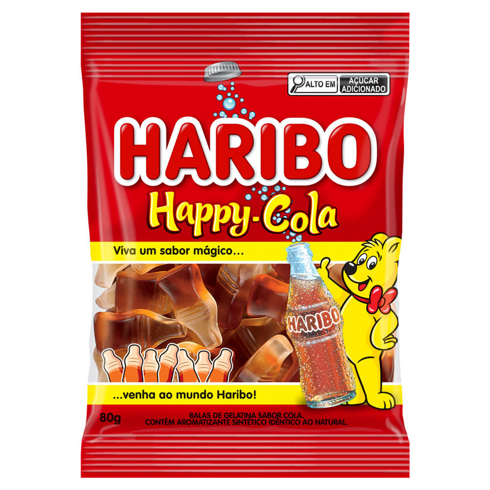 Bala de Gelatina Haribo Happy Cola Sabor de Cola 80g