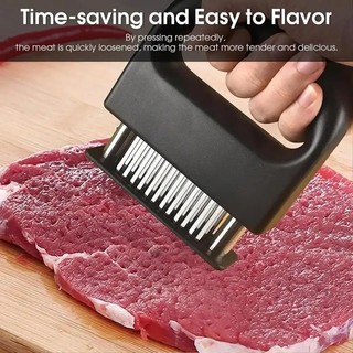Utensílio de cozinha para amaciar carne com 48 lâminas ultra afiadas de aço inoxidável, ferramenta compacta para amaciar
