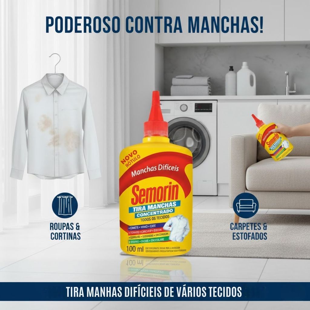 KIT SEMORIN TIRA MANCHAS: TRADICIONAL + MAXI + WHITE 100ML — imagem 2 de 2