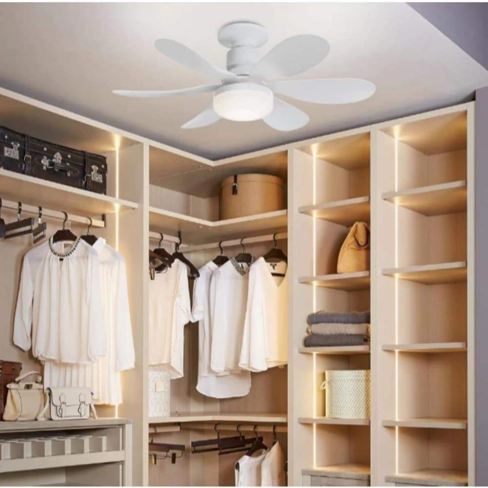 Ventilador De Teto Compacto Com Luz Led E Controle Remoto Silencioso Soquete E27 Ideal Para Quarto E Sala Pratico