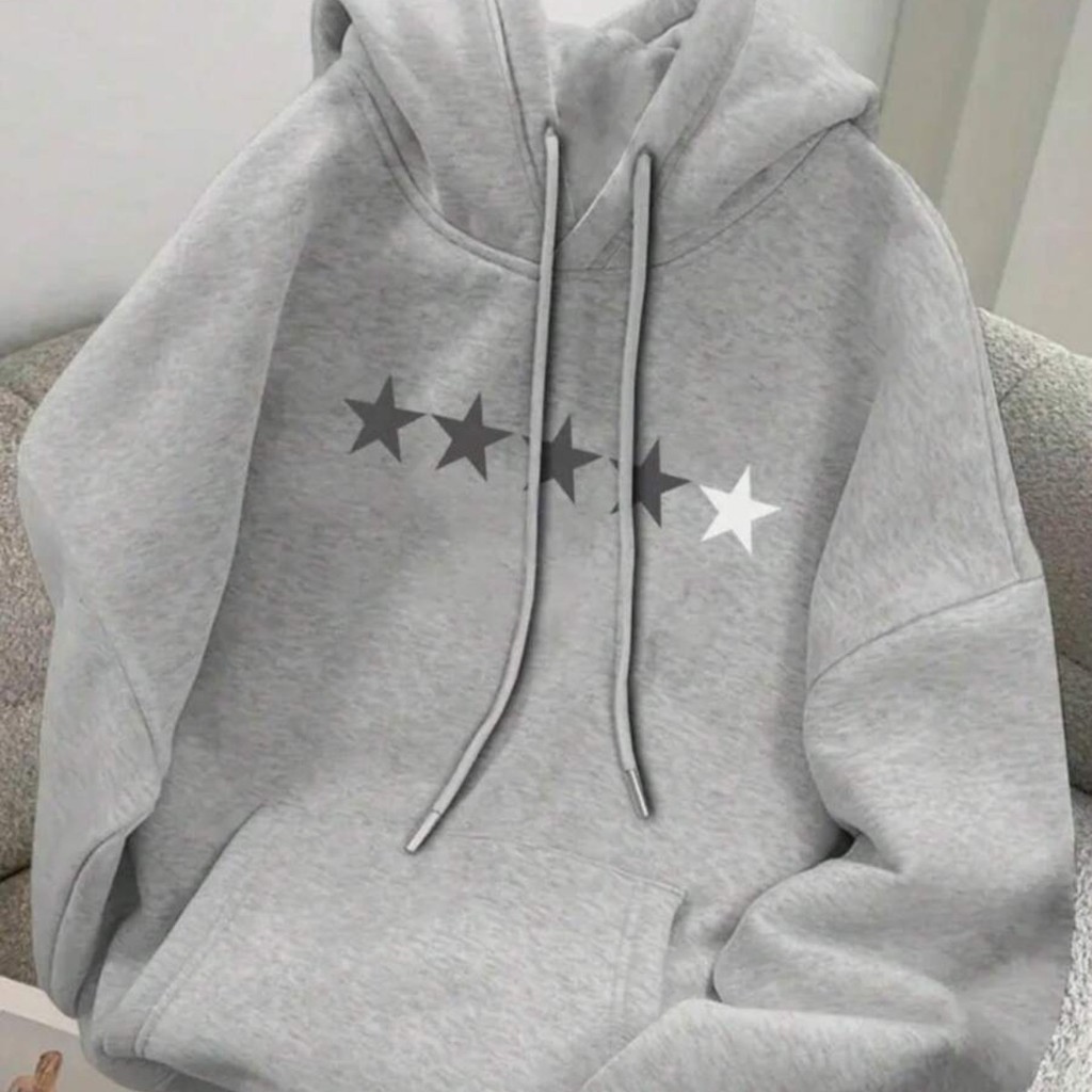 Moletom masculino unissex estrela moletom flanelado confortavél com ajuste no capuz e bolso modelo cangurú
