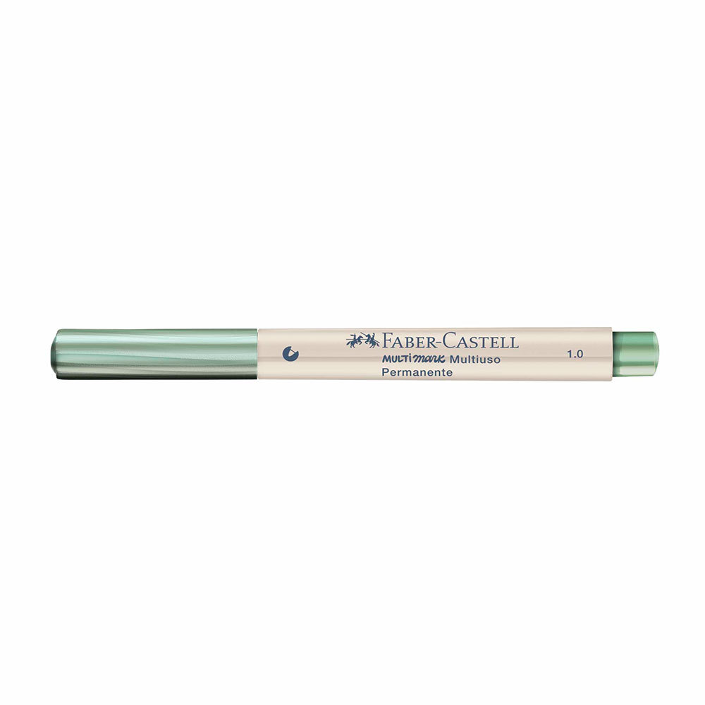 Pincel marcador multisuperfícies Multimark 1.0mm Verde Limão Metálico 357158 Faber-Castell