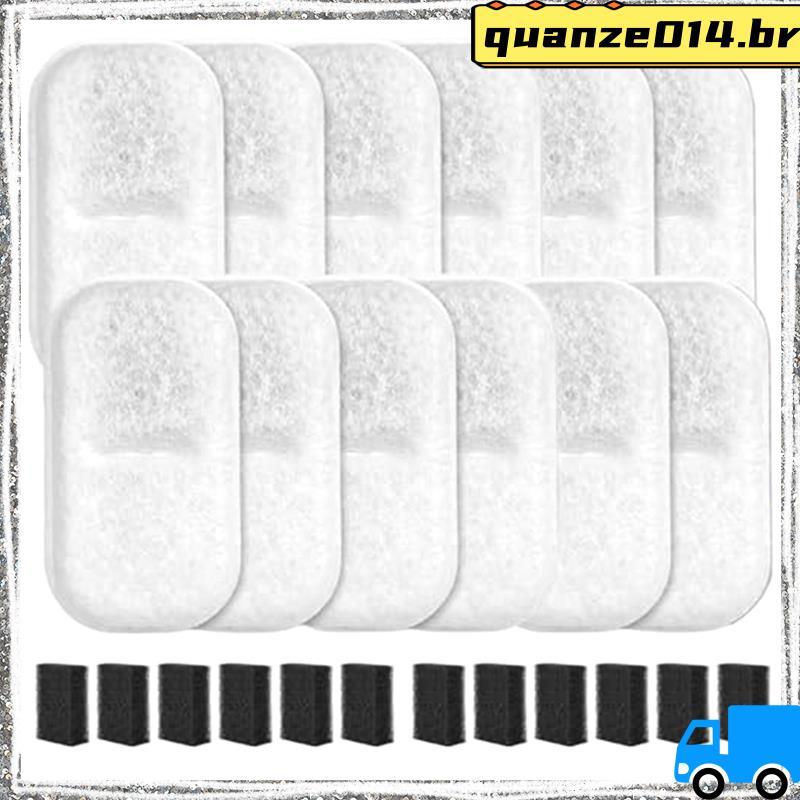 Kits De Substituição De Filtro De Água Para Gatos , 12 + 12 Pacotes Fontes Internas De 12 Onças/3.2L E 64 2L Animais De