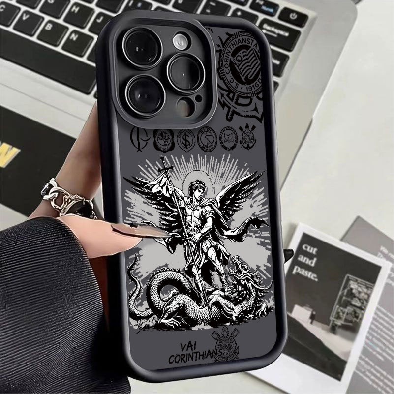 Capinha de silicone macia para Samsung Galaxy A15 A14 A05S A23 A34 A35 A55 A54 A12 A13 S24 S20FE Anjos e Dragões